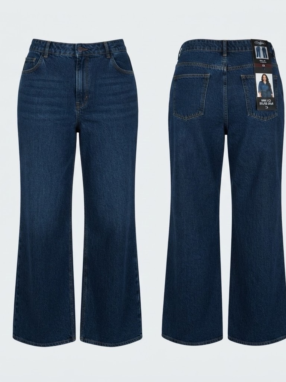 NWT Buffalo David Bitton Women’s Size 22 Wide Leg Belted Jeans Dark Wash